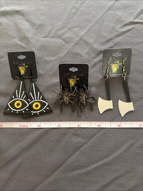 3 pairs of Halloween earrings